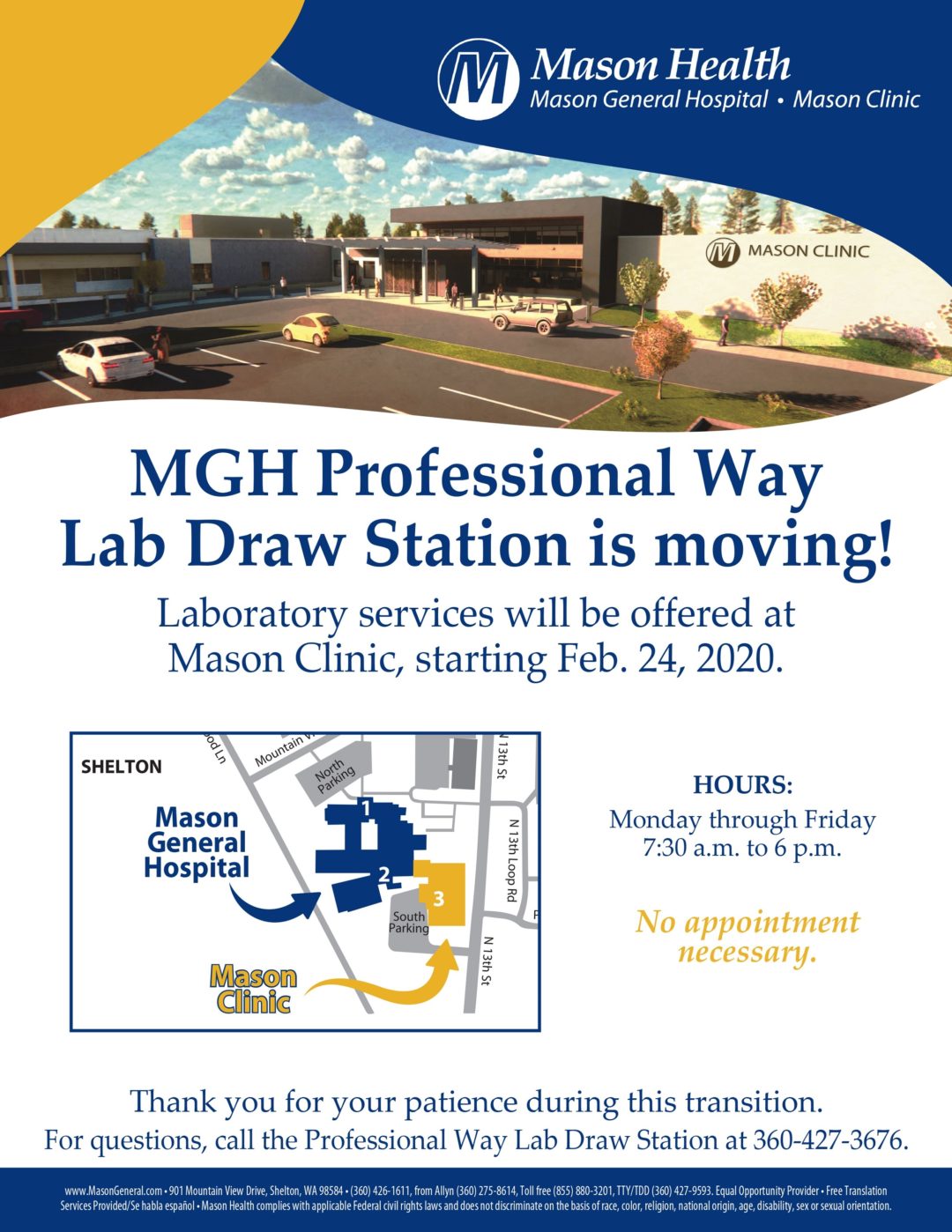 Lab Draw Station Is Moving Flyer With Updated Hours